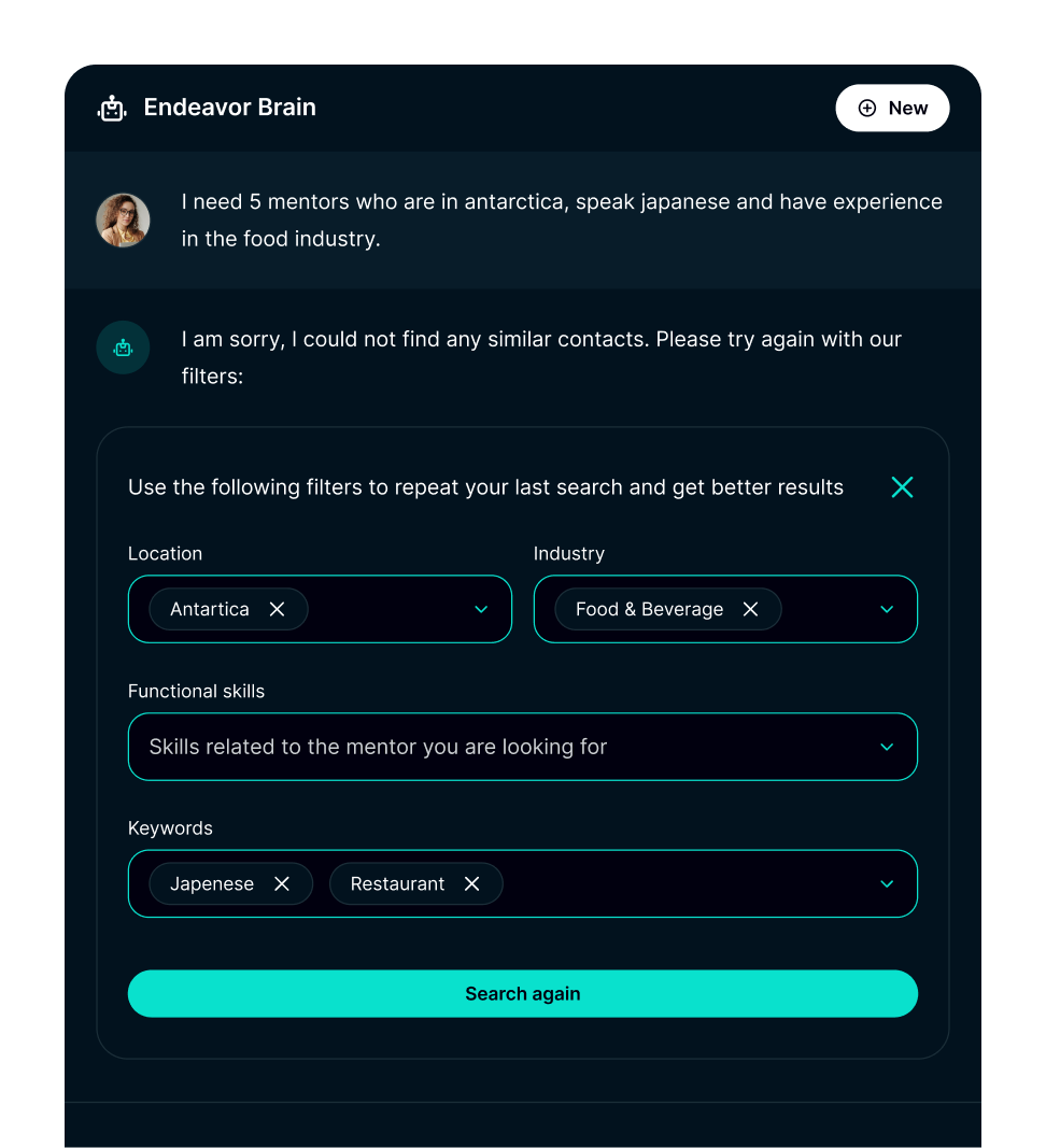 Narrow search filters