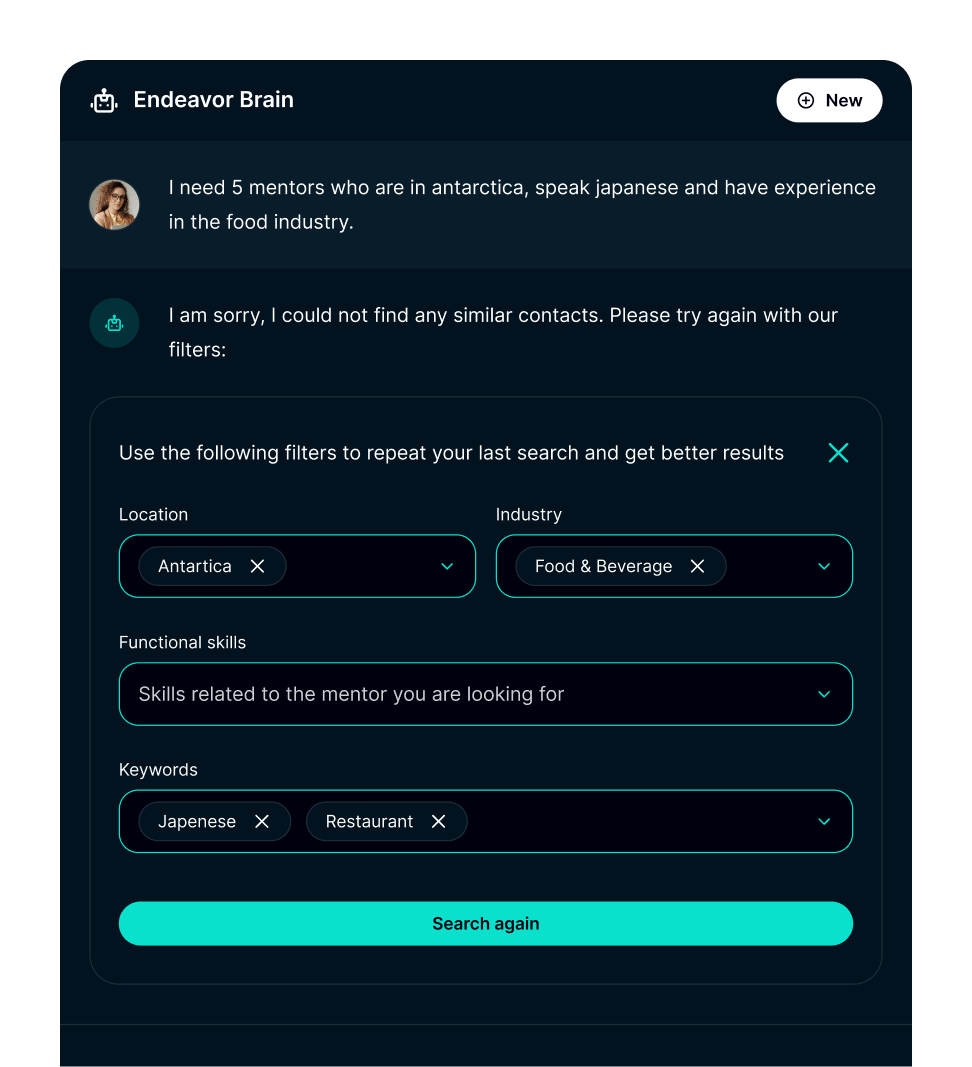 Narrow search filters