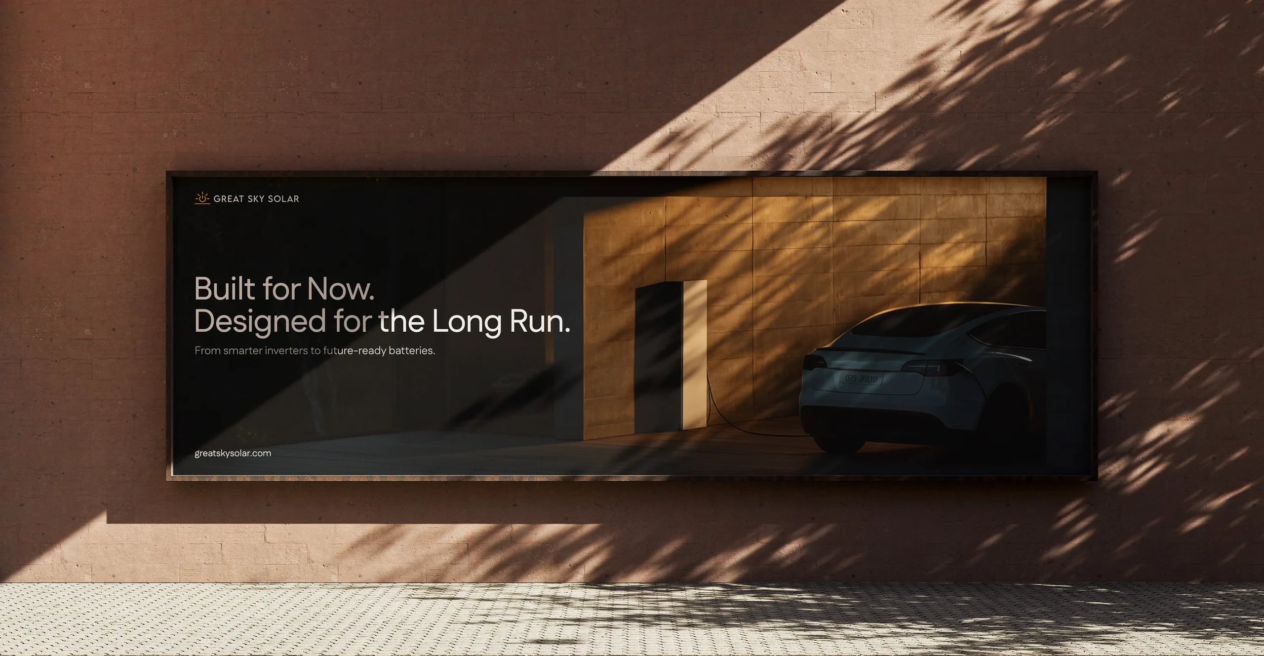 Great Sky Solar billboard mockup — Built for Now, Designed for the Long Run