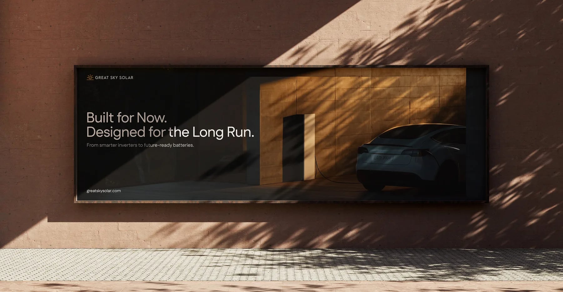 Great Sky Solar billboard mockup — Built for Now, Designed for the Long Run