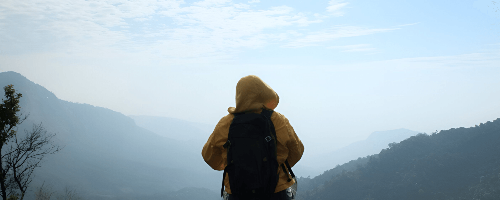 A guy sorounded by nature